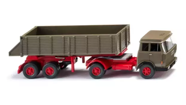 Wiking 1:87 прицеп-самосвал (Hanomag Henschel) бежево-серый