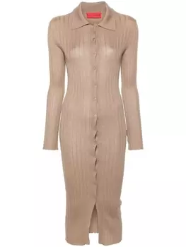 Wild Cashmere платье миди Vivienne в рубчик, нейтральный цвет