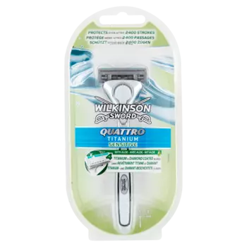 Wilkinson Sword Quattro Titanium Sensitive бритва со сменными лезвиями для мужчин, 1 шт.