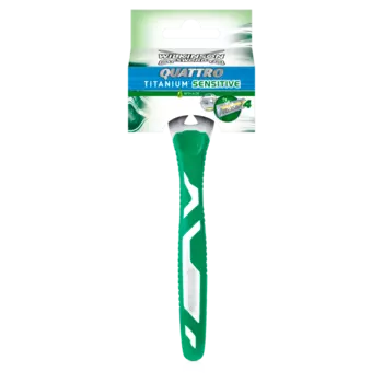 Wilkinson Sword Quattro Titanium Sensitive одноразовая бритва для мужчин, 1 шт.