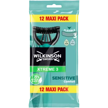 Wilkinson Sword Xtreme3 Sensitive Comfort одноразовые бритвы для мужчин, 12 шт.