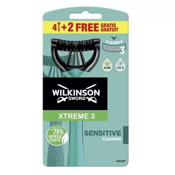 Wilkinson Sword, Xtreme 3, Одноразовые бритвы Sensitive, 6 шт