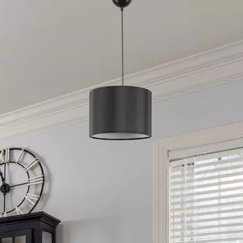 'Willenhall' Подвесной светильник E27 с 1 лампочкой и черным тканевым абажуром lux.pro, черный