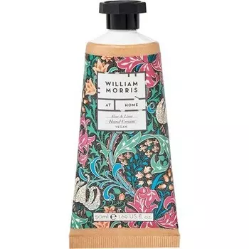 William Morris Домашний крем для рук Golden Lily Dark Aloe & Lime с маслом ши, не тестируется на животных и подходит для веганов, удобен для путешествий, размер 50 мл