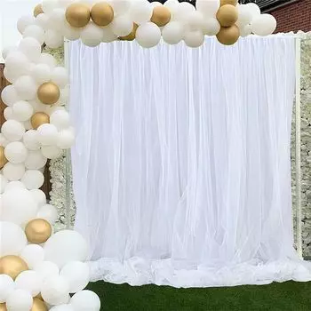 WISFOR фон для свадебной фотографии, занавеска, тканевый фон, шелковый фон для фотостудии, свадьбы, украшения занавески на день рождения, 3 х 3 м, белый