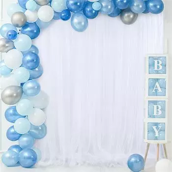 WISFOR фон для свадебной фотографии, занавески, занавески, тканевый фон из шелка для фотостудии, свадьбы, украшения штор на день рождения, 3м х 3м, шифон, белый