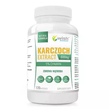 Wish Artichoke Extract 600Mg Биологически активная добавка, 120 капсул