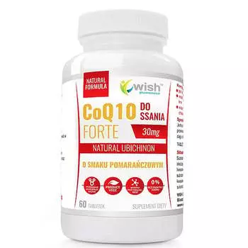 Wish, Coq10 Forte Suction 30 мг 60 таблеток оранжевый