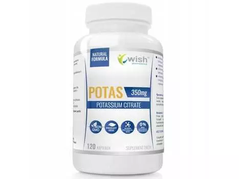 Wish, Калий 350 мг, 120 капсул