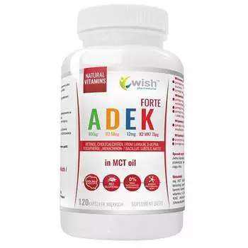 Wish, Витамин ADEK Форте в масле MCT 120 капсул