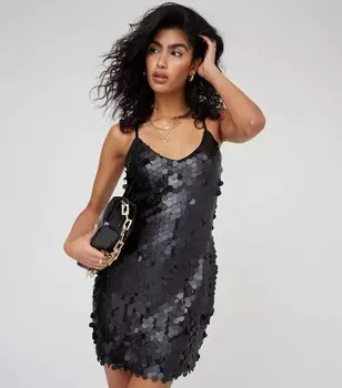 WKNDGIRL Черное мини-платье с пайетками WKNDGIRL, черный