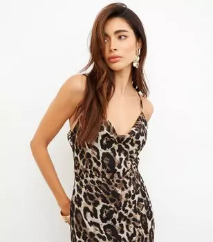WKNDGIRL Платье макси с хомутом и животным принтом WKNDGIRL, мультиколор