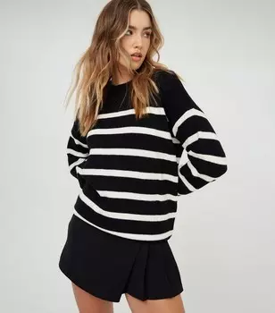 WKNDGIRL Вязаный джемпер в черную полоску WKNDGIRL, черный