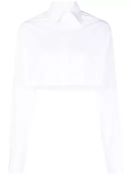 WOERA укороченная рубашка с длинными рукавами, белый