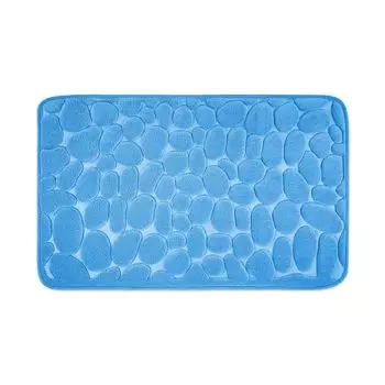 WohnDirect мягкий коврик для ванной из пены с эффектом памяти LONDON Blue 50 x 80 см, синий