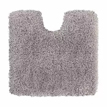 WohnDirect пушистый премиум-коврик для ванной комнаты с высоким ворсом ВЕНА серый 45 x 45 см С вырезом