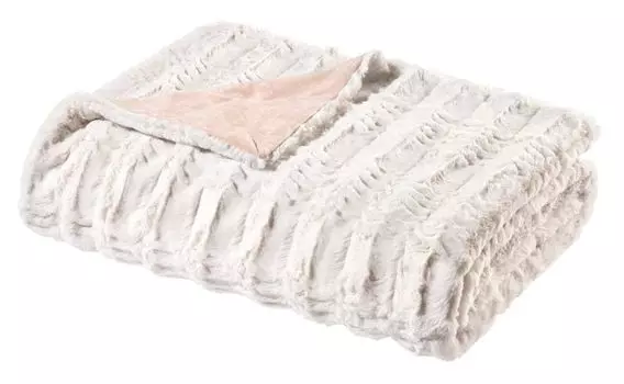 WOHNWOHL Высококачественное одеяло под мех норки, двустороннее одеяло из искусственного меха - приятное одеяло - разные размеры и цвета, размер: 130 х 170 см, цвет: кремовый., бежевый