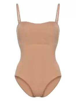 Wolford бесшовное боди на тонких бретелях, нейтральный цвет