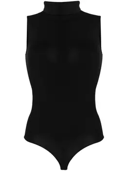 Wolford боди без рукавов с высоким воротником, черный