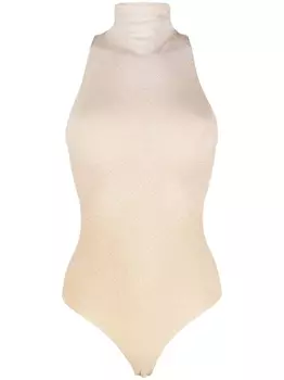 Wolford боди Lurex в рубчик, нейтральный цвет