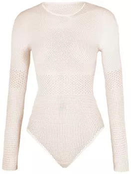 Wolford боди Mosaic Net, нейтральный