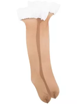 Wolford чулки Nude 8 Lace, нейтральный цвет