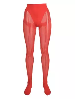 Wolford колготки с сетчатыми вставками из коллаборации с Mugler, красный