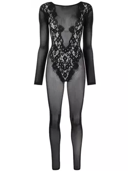 Wolford комбинезон с эффектом потертости, черный