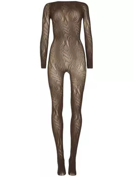 Wolford комбинезон со змеиным узором, коричневый