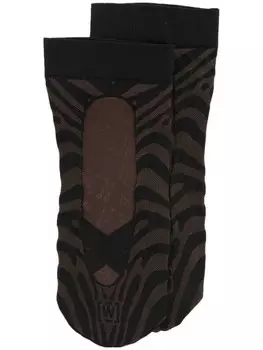 Wolford носки Elegant Animalier из коллаборации с GCDS, черный