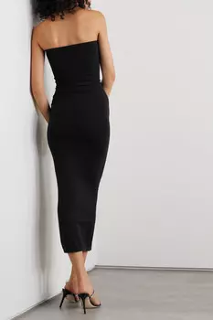 WOLFORD платье макси без бретелек Fatal из эластичного джерси, черный