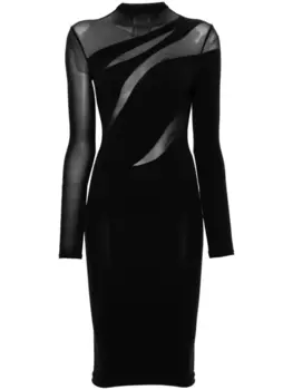 Wolford платье миди с полупрозрачными вставками, черный