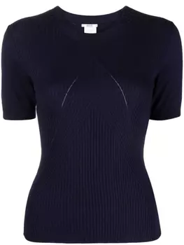 Wolford топ в рубчик с короткими рукавами, синий