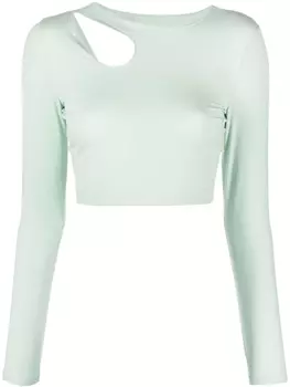 Wolford укороченный топ с логотипом, зеленый