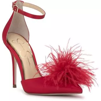 Wolistie женские туфли с острым носком и ремешком на щиколотке Jessica Simpson, цвет red muse matte satin