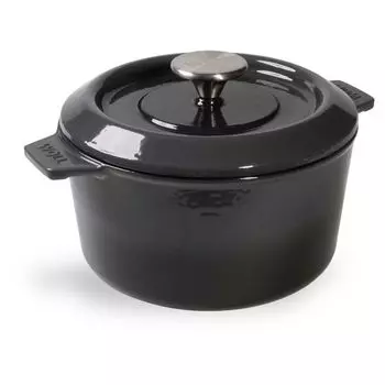 Woll IRON, кастрюля с крышкой, 16 см, высота 8 см, 1,3 литра, включая силиконовые ручки, Carbon Grey
