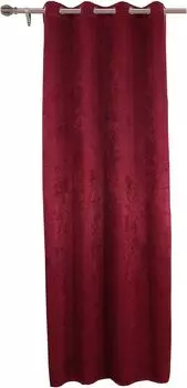 WOLTU 1 штора с люверсами, 270 г/м, дамасский имитация, бордовый, 135х225 см