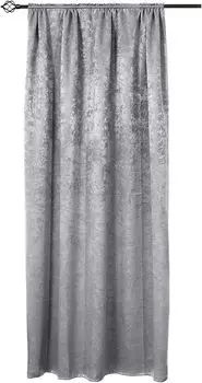 WOLTU 1гардина, непрозрачная, с рюшами, 135x225см, темно-серый, серебро