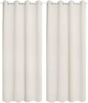 WOLTU комплект из 2 штор непрозрачный с люверсами, кремовый, 135х225см, бежевый