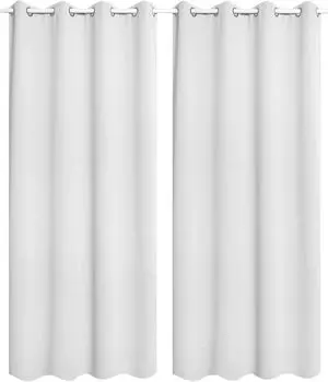 WOLTU комплект из 2 штор непрозрачный с люверсами, серо-белый, 135х225см