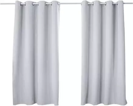 WOLTU непрозрачная штора с люверсами, термозавеса, защита от холода, комплект из 2 шт., плотные шторы, теплоизоляционные шторы, теплоизоляционная штора плотностью 250 г/м, салатовый/серо-белый, 135 x 175 см