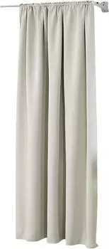 WOLTU Непрозрачная штора с рюшами для рейки 250 г/м Тяжелая термоштора Бежевая 135 x 245 см (1 шт.), бежевый