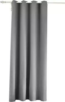 WOLTU Непрозрачные плотные шторы с люверсами 130 г/м для гостиной спальни 135 x 225 см темно-серые (1 шт.), темно-серый
