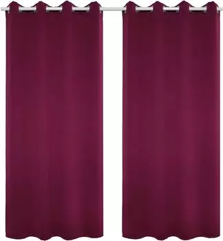 WOLTU Непрозрачные плотные шторы с люверсами 130 г/м для гостиной спальни 135 x 225 см Blackberry (1 шт.), красный