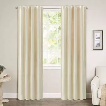 WOLTU плотные шторы из 2 шт. с рюшами 300 г/м плотные плотные шторы бархатные бежевые 140x245 см VH6070hsd-2, бежевый