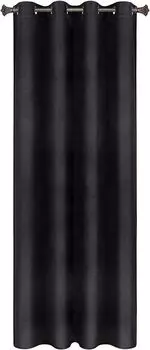 WOLTU Плотные шторы с люверсами Бархатные шторы Тепловые шторы 300 г/м Плотные плотные шторы Черные 140 x 245 см (1 шт.), черный