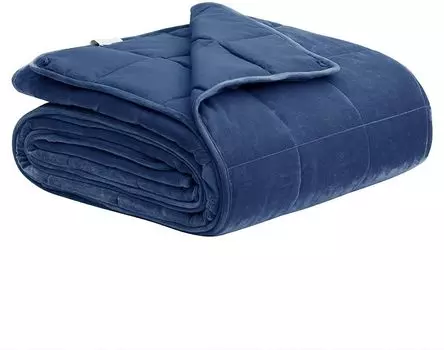 WOLTU утяжеленное терапевтическое одеяло для взрослых, расслабляющее терапевтическое одеяло из микрофибры, утяжеленное одеяло антистресс, для лучшего сна, синее, 9кг 150х200см, синий