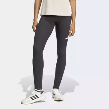 Women's Essentials Хлопковые леггинсы Adidas с большим логотипом, чёрный
