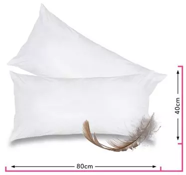 WOMETO 2 шт./комплект из 2 перьевых подушек 100% перья 40х80 см - 600г подушка/наполнитель подушка с чехлом из 100% хлопка белый I внутренняя подушка/наполнитель подушки