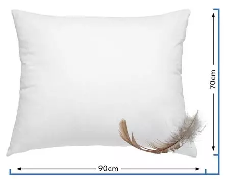WOMETO Подушка с перьями 100% перья 70x90 см - 1200 г Чехол на подушку Хлопок Белый I Внутренняя подушка / Подушка с наполнителем / Наполнитель для подушек / Маленькая диванная подушка (доступны многие размеры)